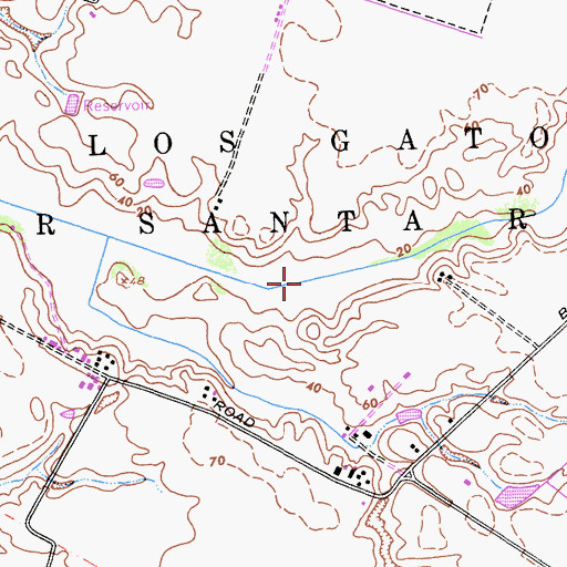 Topographic Map of Los Gatos or Santa Rita, CA