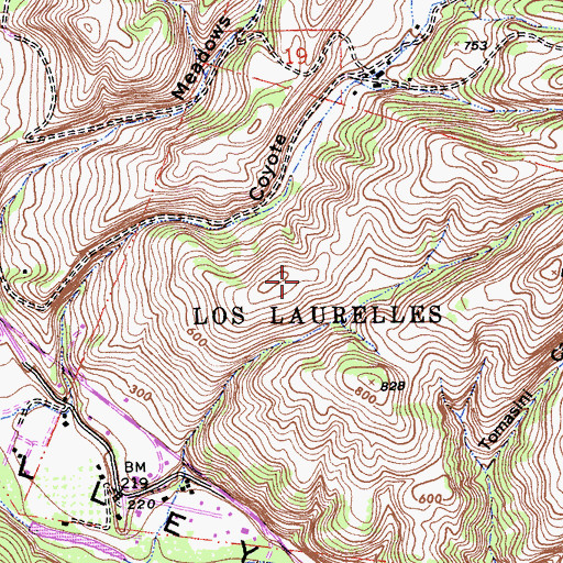 Topographic Map of Los Laurelles, CA