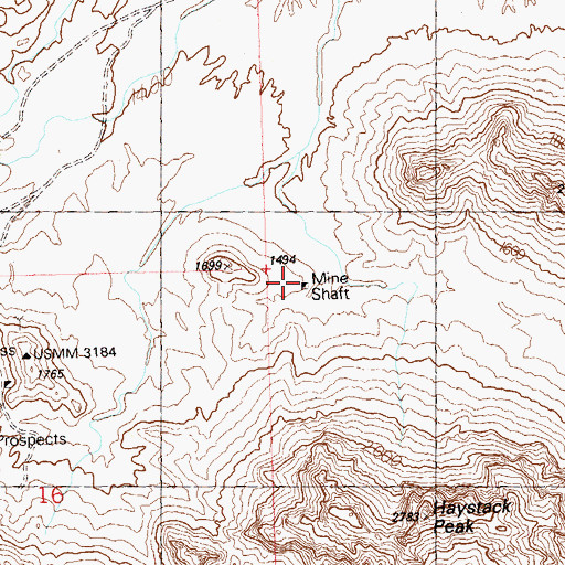 Topographic Map of Jewel Mine, AZ