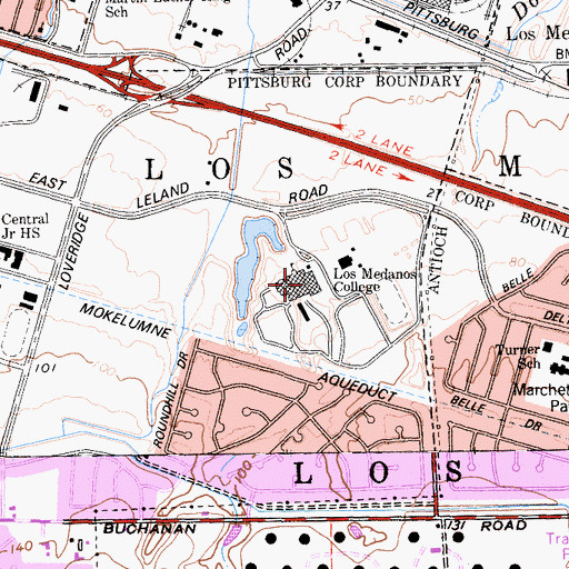 Topographic Map of Los Medanos College, CA