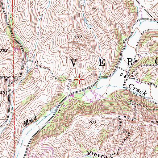 Topographic Map of Los Vergeles, CA