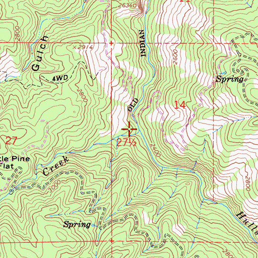 Topographic Map of Lost Cabin Creek, CA