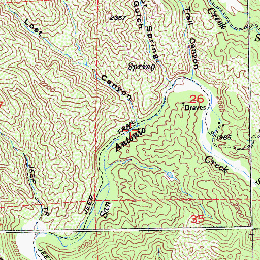 Topographic Map of Lost Canyon, CA