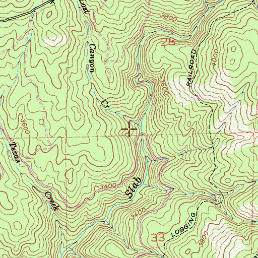 Topographic Map of Lost Canyon Creek, CA