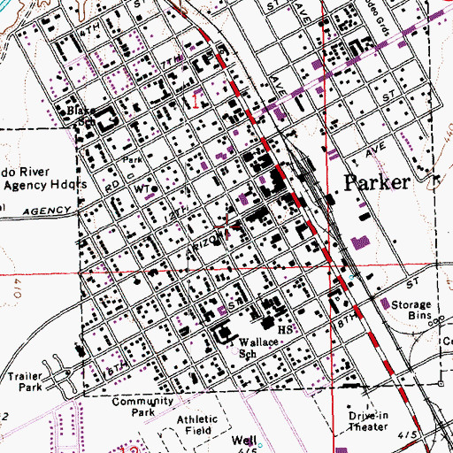 Topographic Map of La Paz County Courthouse, AZ