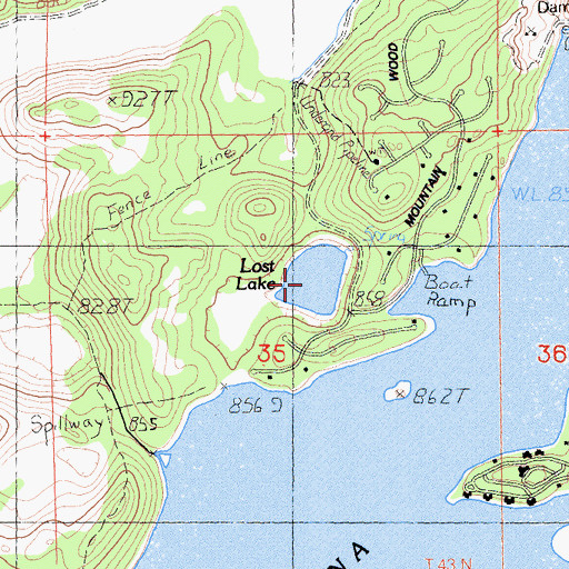 Topographic Map of Lost Lake, CA