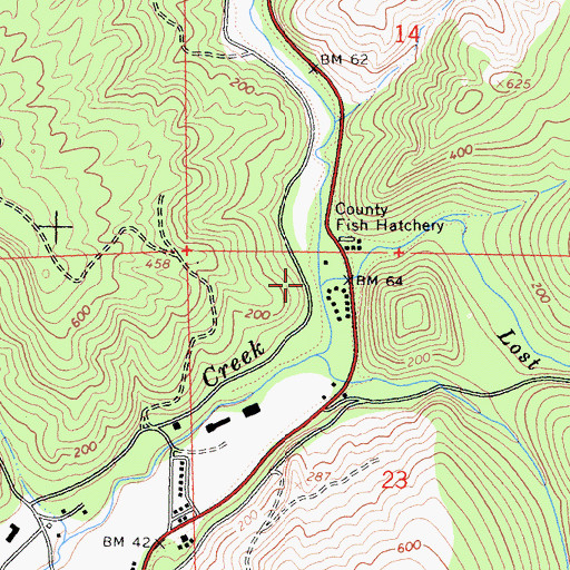Topographic Map of Lost Man Creek, CA