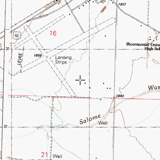 Topographic Map of Mesquite Well, AZ