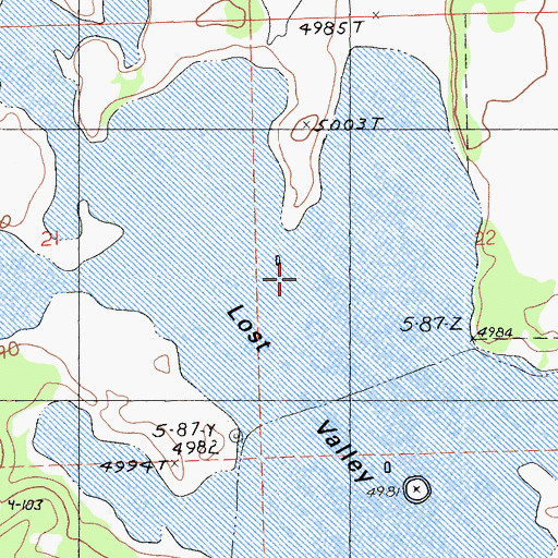 Topographic Map of Lost Valley, CA