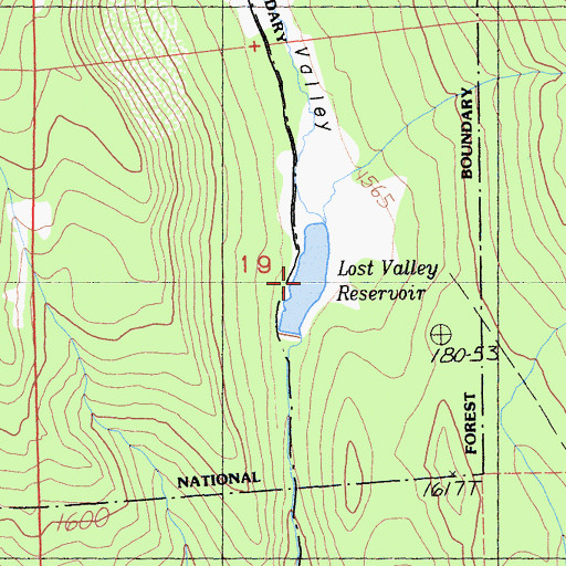 Topographic Map of Lost Valley Reservoir, CA