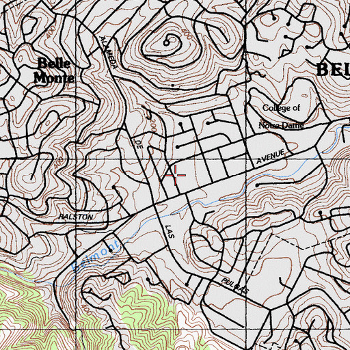 Topographic Map of Louis Barrett School, CA