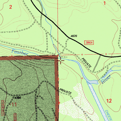 Topographic Map of Louse Creek, CA