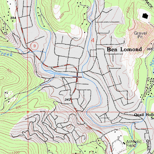 Topographic Map of Love Creek, CA