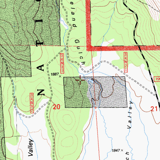 Topographic Map of Loveland Gulch, CA
