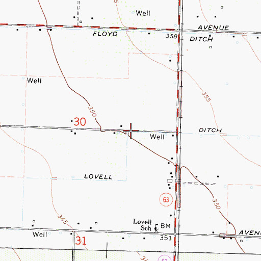 Topographic Map of Lovell Ditch, CA