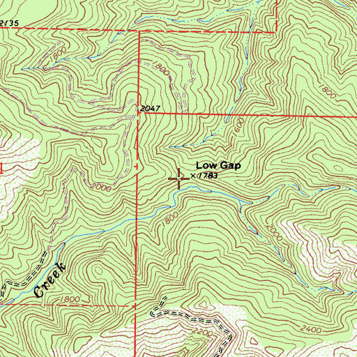 Topographic Map of Low Gap, CA