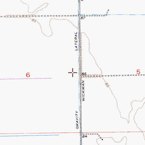 Topographic Map of Low Gravity Wickman Lateral, CA
