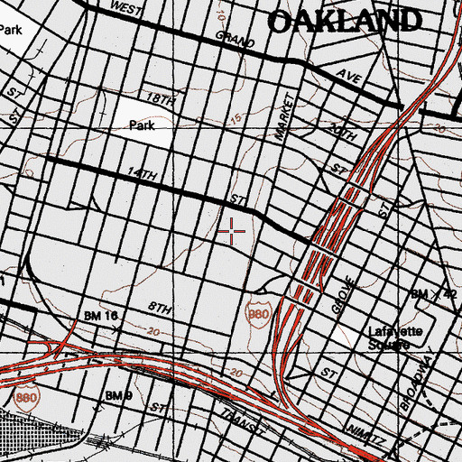 Topographic Map of KIPP Bridge College Preparatory School, CA