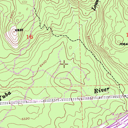 Topographic Map of Lower Castle Creek, CA