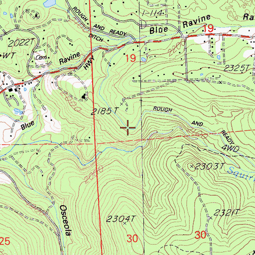 Topographic Map of Lower Ditch, CA