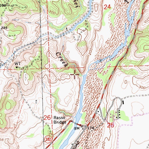 Topographic Map of Lower Dominici Creek, CA