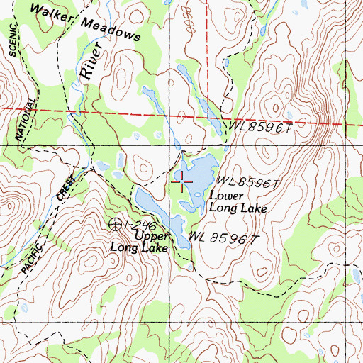 Topographic Map of Lower Long Lake, CA