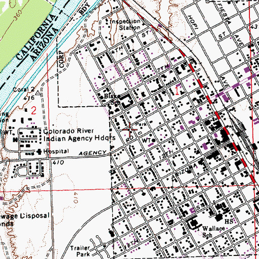 Topographic Map of Pop Harvey Park, AZ