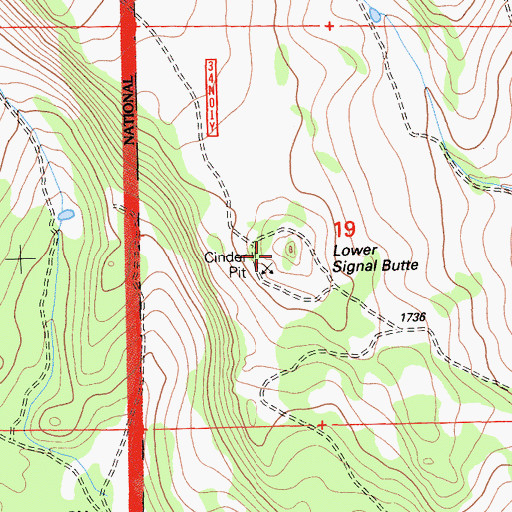 Topographic Map of Lower Signal Butte, CA
