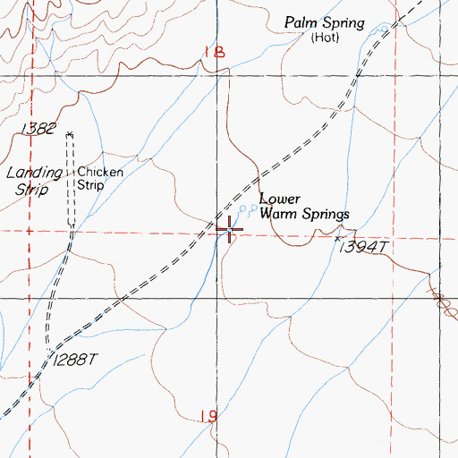 Topographic Map of Lower Warm Springs, CA