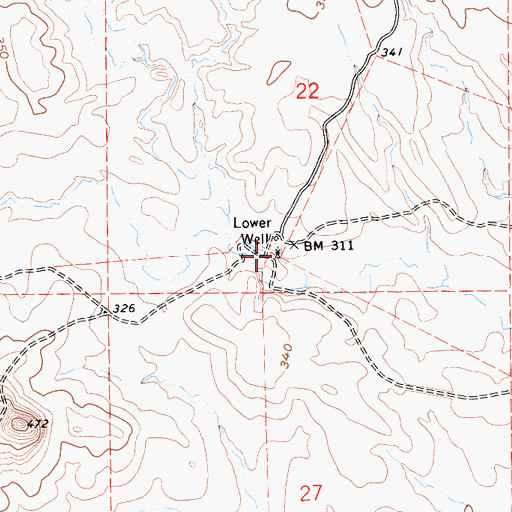 Topographic Map of Lower Well, CA