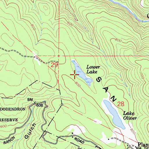 Topographic Map of Lake Lower, CA