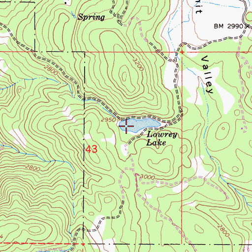 Topographic Map of Lowrey Lake, CA