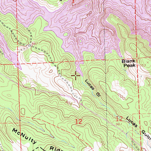 Topographic Map of Lucas Gulch, CA