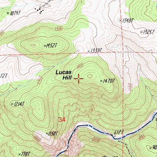 Topographic Map of Lucas Hill, CA