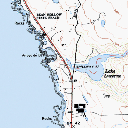 Topographic Map of Lake Lucerne, CA