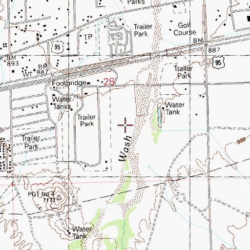 Topographic Map of Quartzsite Airport (historical), AZ