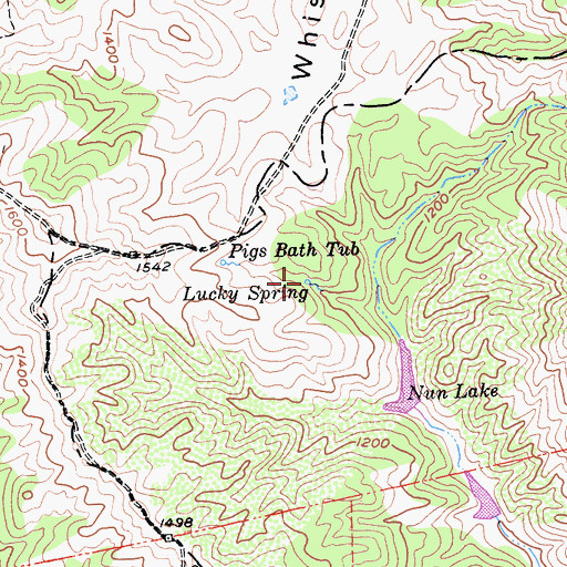 Topographic Map of Lucky Spring, CA