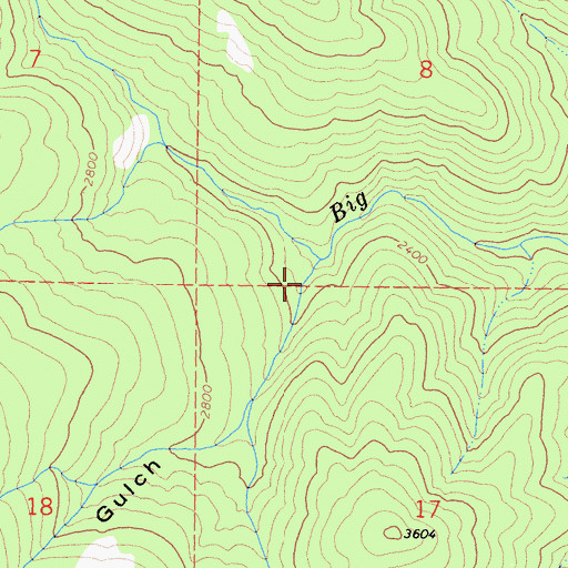Topographic Map of Lucy Gulch, CA