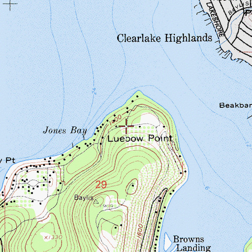 Topographic Map of Luebow Point, CA