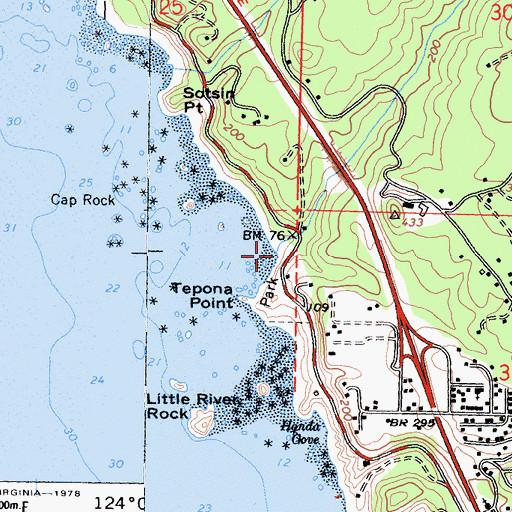 Topographic Map of Luffenholtz Creek, CA