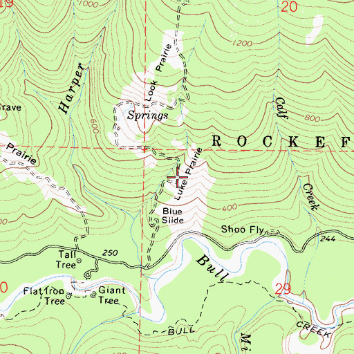 Topographic Map of Luke Prairie, CA