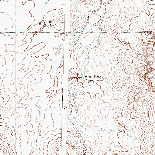 Topographic Map of Red Rock Reservoir, AZ