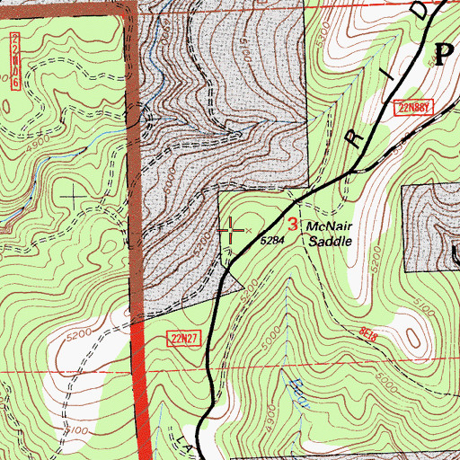 Topographic Map of Lumpkin Ridge, CA