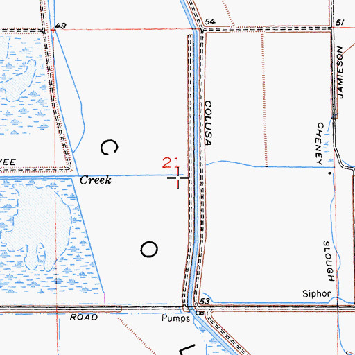 Topographic Map of Lurline Creek, CA