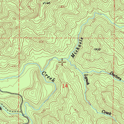 Topographic Map of Lynch Creek, CA
