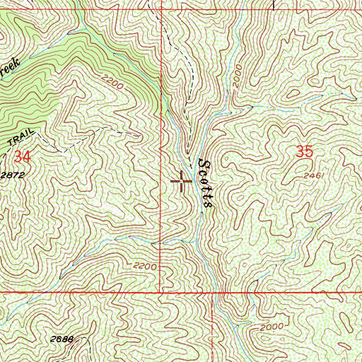 Topographic Map of Lyons Valley Creek, CA