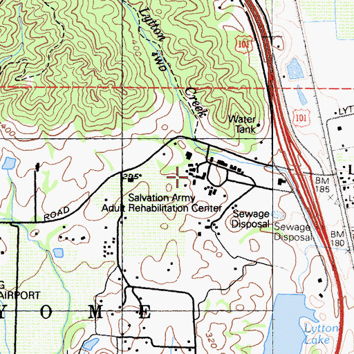 Topographic Map of Lytton Industrial Home (historical), CA