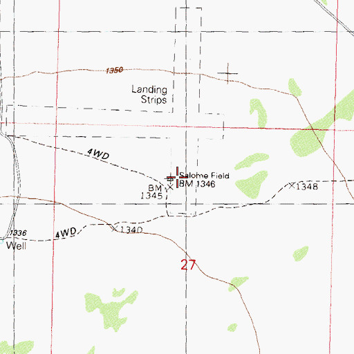 Topographic Map of Salome Emergency Airfield (historical), AZ