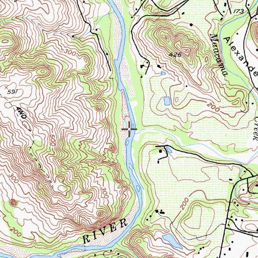 Topographic Map of Maacama Creek, CA