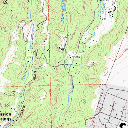 Topographic Map of Mackenzie Creek, CA